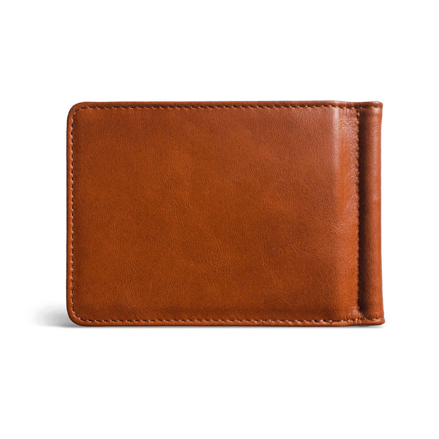 Vaultskin BROMPTON cognac wallet – back view of sleek minimalist British design